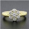 Image 8 : Vintage 18k TT Gold 0.80 ctw Round Cut Prong Fiery Diamond Flower Cluster Ring