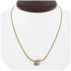 Image 1 : Italian 14k Gold .35 ctw Brilliant Diamond Cluster Center Flat Link Chain Neckla