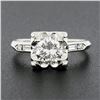 Image 2 : Vintage 14k White Gold Illusion Prong Old Transitional Diamond Engagement Ring