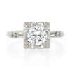 Image 4 : Vintage 14k White Gold Illusion Prong Old Transitional Diamond Engagement Ring