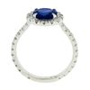 Image 8 : NEW Platinum 2.21 ctw GIA Ceylon Round Blue Sapphire Brilliant Diamond Halo Ring