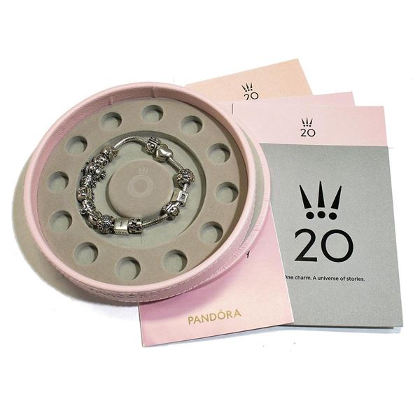 Limited Edition 2020 Pandora Silver Moments Bracelet w/ Charms & Spacers