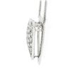 Image 5 : 14k White Gold 0.50 ctw Pave Diamond Heart w/ Polished Frame Pendant 18 Necklace