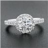 Image 9 : New 14k White Gold 1.59 ctw GIA Round Diamond w/ Halo Classic Engagement Ring