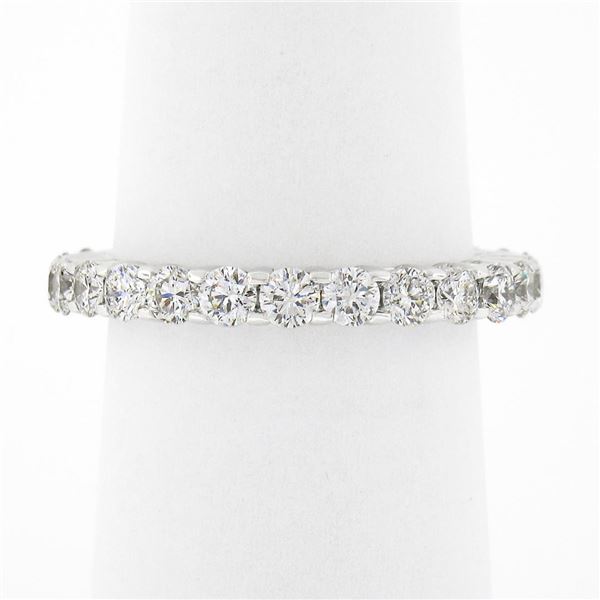 Classic 14k White Gold 1.60 ctw Shared Prong Set Round Diamond Eternity Band Rin