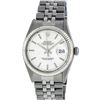 Image 2 : Rolex Mens Stainless Steel 36MM Silver Index White Gold Bezel Datejust Wristwatc