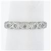 Image 1 : Antique Platinum 0.15 ctw Diamond Alternated Marquise & Square Eternity Band Rin