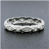 Image 5 : Antique Platinum 0.15 ctw Diamond Alternated Marquise & Square Eternity Band Rin