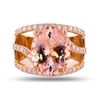 Image 1 : 5.36 ctw Morganite and 0.78 ctw Diamond 14K Rose Gold Ring