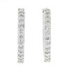 Image 1 : NEW 14k White Gold 0.33 ctw Round Pave Diamond 15.7mm Medium Huggie Hoop Earring