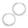 Image 5 : NEW 14k White Gold 0.33 ctw Round Pave Diamond 15.7mm Medium Huggie Hoop Earring