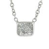 Image 3 : 14k White Gold GIA .27 ctw Rectangular Light Green Diamond Solitaire Pendant Cha