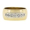 Image 4 : Vintage 14k Two Tone Gold Polished Wide Band Ring w/ 0.25 ctw Pave Line Diamond