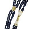 Image 2 : Vintage 31" Blue Lapis & Pearl Bead Multi Strand Necklace w/ 14k Gold Clasp Bead