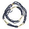 Image 5 : Vintage 31" Blue Lapis & Pearl Bead Multi Strand Necklace w/ 14k Gold Clasp Bead