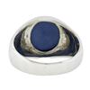 Image 1 : Vintage Men's 14k White Gold Bezel Linde Blue Star Sapphire Textured Dome Ring