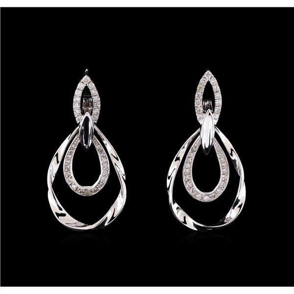0.78 ctw Diamond Earrings - 14KT White Gold