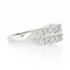 Image 5 : Vintage Platinum 1.0 ctw Dual Row Fishtail Pave Diamond Stack Wedding Band Ring