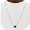 Image 8 : NEW Platinum 2.77 ctw GIA Oval Royal Blue Sapphire Diamond Halo Pendant Necklace