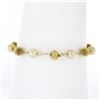 Image 4 : Vintage 14k Yellow Gold White Pearl & Grooved Ball Bead Charm Bracelet