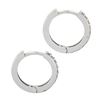 Image 4 : NEW Classic 14k White Gold .20 ctw Pave Diamond 12.2mm Petite Huggie Hoop Earrin