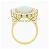 Image 8 : Vintage 14k Gold Oval Cabochon Opal w/ 4.0 ctw Round Diamond Halo Cocktail Ring