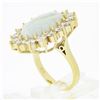 Image 9 : Vintage 14k Gold Oval Cabochon Opal w/ 4.0 ctw Round Diamond Halo Cocktail Ring
