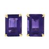 Image 5 : NEW 14k Yellow Gold 2.64 ctw Emerald Cut Prong Set Purple Amethyst Stud Earrings