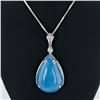 Image 1 : 73.00 ctw Aquamarine and 0.17 ctw Diamond Platinum Pendant