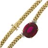 Image 7 : 18K Two Tone Gold 12.82 ctw GIA Large Oval Red Rubellite Tourmaline 16" Necklace