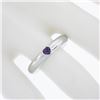 Image 7 : Tiffany & Co. 18k White Gold Bezel Heart Amethyst Solitaire Polished Band Ring