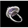 Image 3 : 10.95 ctw Tanzanite and Diamond Ring - 14KT White Gold