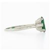 Image 5 : Antique 14k White Gold 1.64 ctw Oval Prong Set Emerald Step Sides Solitaire Ring