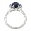 Image 2 : New 14K White Gold 3.52 ctw GIA Oval Sapphire & Diamond Halo Flower Cluster Ring