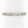 Image 1 : Antique Platinum 1 ctw Single Cut Channel Diamond 2.6mm Eternity Wedding Band Ri