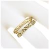Image 3 : (2) Handmade 14K Gold Polished Repousse Work Domed Guard Stackable Band Rings