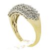 Image 7 : Estate 10K Two Tone Gold 1.0 ctw Round Prong Set Diamond 5 Row Wide Band Ring
