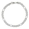 Image 5 : Men's Italian 14k White Gold 9" Polished 5.9mm Figaro Link Chain Bracelet