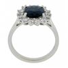 Image 2 : New 18K White Gold 3.22 ctw GIA NO HEAT Cushion Green Sapphire & Diamond Halo Ri