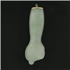 Image 2 : Vintage Solid 14k Yellow Gold Green Jade Large Figa Hand Charm Pendant