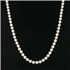 Image 4 : 18" Classic 7-7.5mm White Pearl Strand Necklace w/ 14k Gold Grooved Ball Clasp