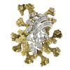 Image 1 : Vintage 14k TT Gold 3.50 ctw Diamond Textured Freeform Open Work Brooch Pin