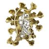 Image 3 : Vintage 14k TT Gold 3.50 ctw Diamond Textured Freeform Open Work Brooch Pin