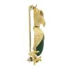 Image 2 : Vintage 18k Yellow Gold Green Chalcedony & Ruby Eyes 3D Owl on Branch Pin Brooch
