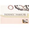 Image 3 : Hermes Pink White Print Silk Scarf