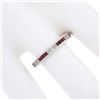 Image 6 : 18k White Gold 1.02 ctw Round Diamond & Square Ruby Milgrain Eternity Band Ring