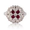 Image 1 : 0.66 ctw Ruby and 0.70 ctw Diamond Platinum Ring