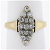 Image 1 : Antique Victorian Gold 1.6 ctw Old Mine Cut Diamond Navette Marquise Cocktail Ri