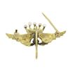 Image 3 : Antique Solid 14k Yellow Gold Seed Pearls Crown Wings Pin Brooch w/ Watch Hook