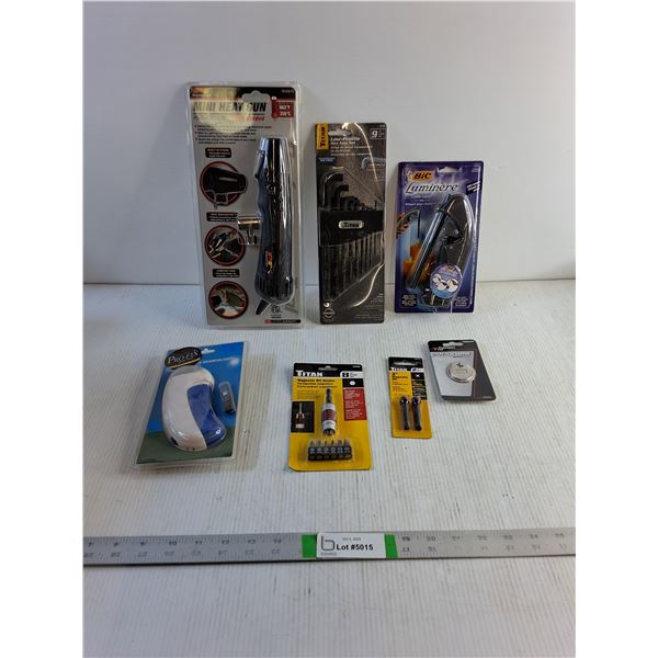 Mini Heat Gun, Titan Hex Key Set, BIC Candle Lighter, Pro-Fix Searchlight, Titan Magnetic Bit Holder
